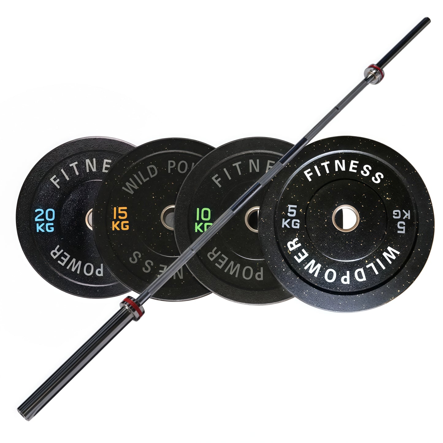 100KG Bumper Weight Plates with 20KG Olympic Barbell Set