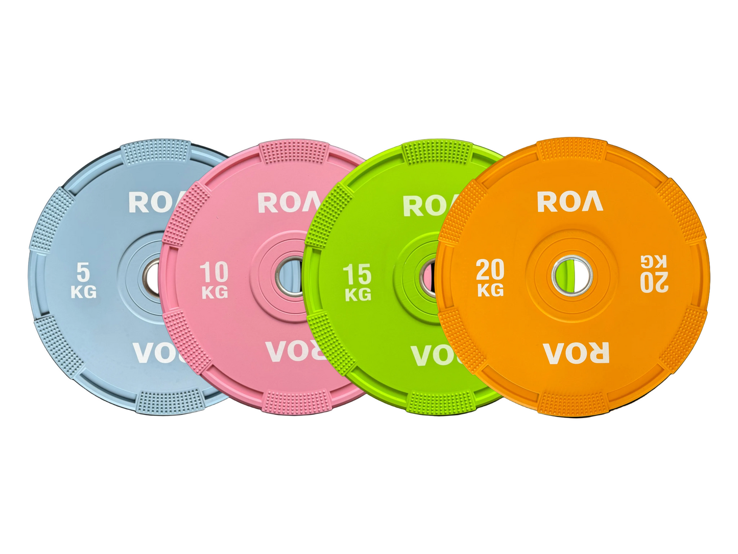 Colour Bumper Plates – Sold in Pairs (5–20kg) Olympic Rubber Plates