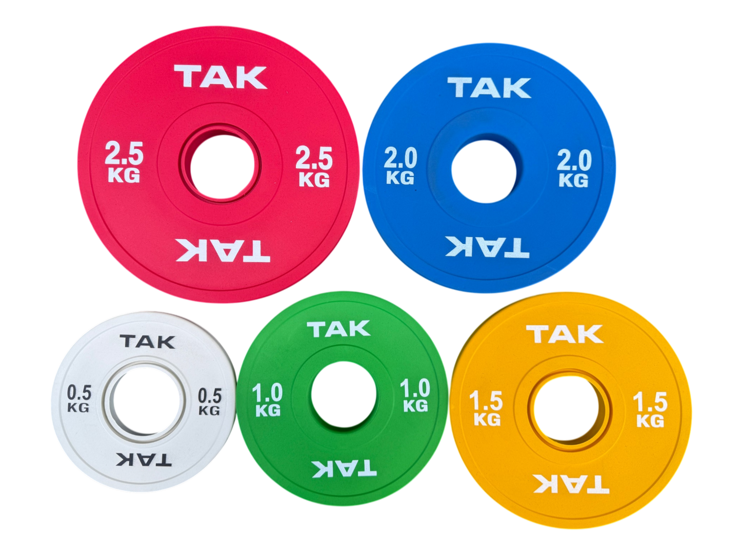 TAK Fractional Plate Set – 5 Pairs (0.5–2.5kg) Olympic Change Plates
