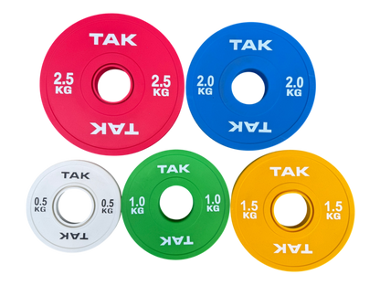 TAK Fractional Plate Set – 5 Pairs (0.5–2.5kg) Olympic Change Plates