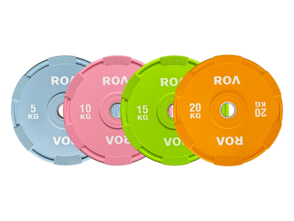 Colour Bumper Plates – Sold in Pairs (5–20kg) Olympic Rubber Plates