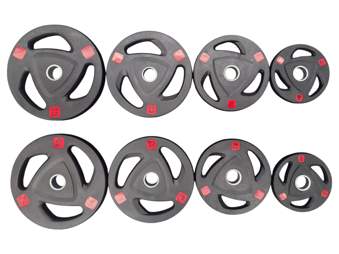 100kg Olympic Weight Plate Set – 50mm Tri-Grip Gym Plates