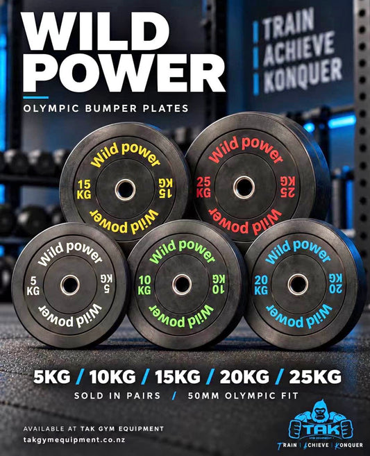 150kg Wild Power Olympic Bumper Plate Package | Home & Commercial Gym