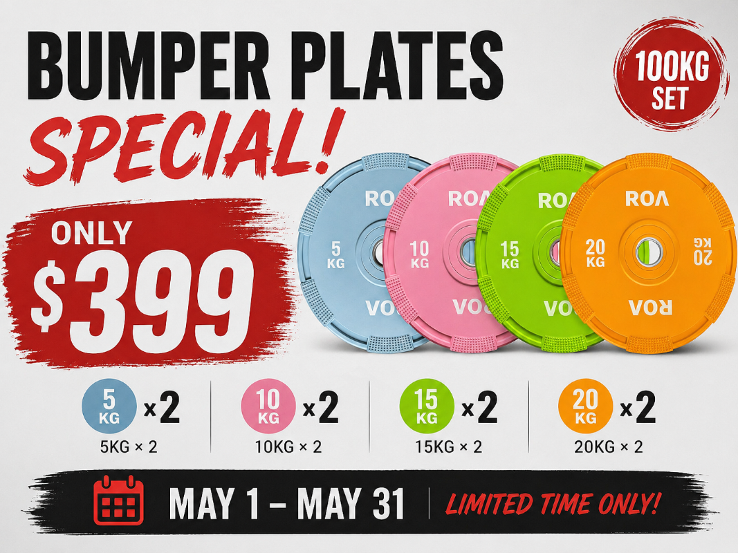 100KG Colour Bumper Plate Set – Sale $399 (May Special)