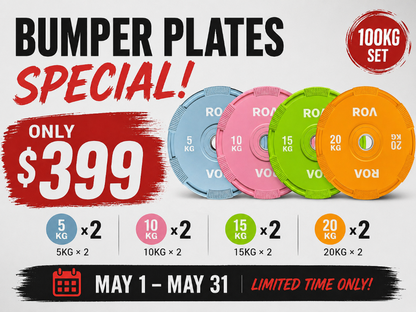 100KG Colour Bumper Plate Set – Sale $399 (May Special)